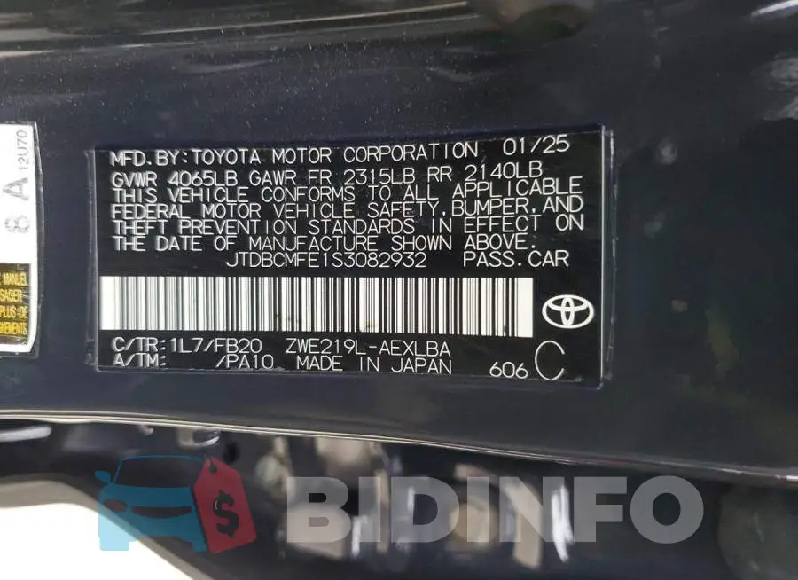 JTDBCMFE1S3082932 Photo# 12