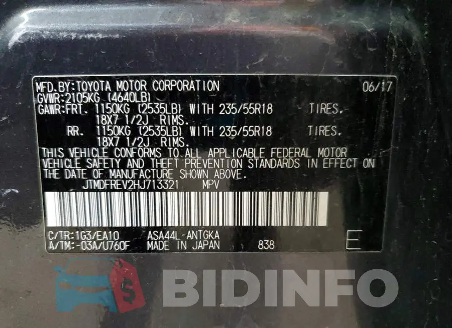 JTMDFREV2HJ713321 Photo# 12