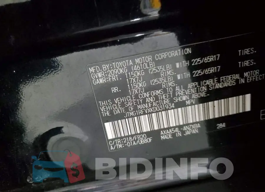 JTMG1RFVXKD031934 Photo# 14
