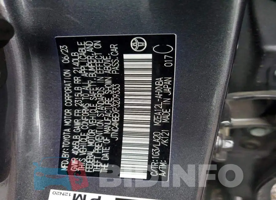 JTNC4MBEXP3209333 Photo# 12