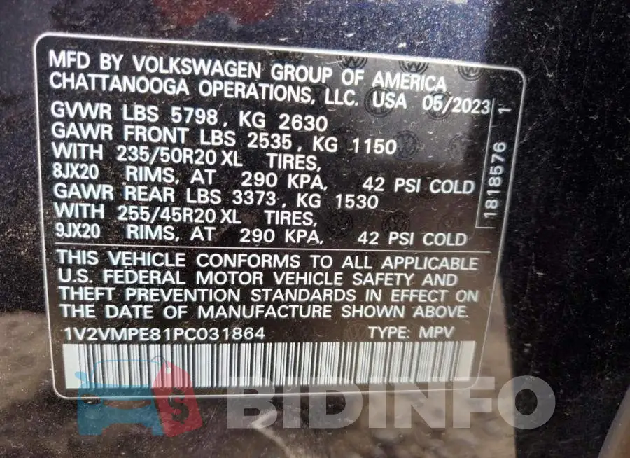 1V2VMPE81PC031864 Photo# 13