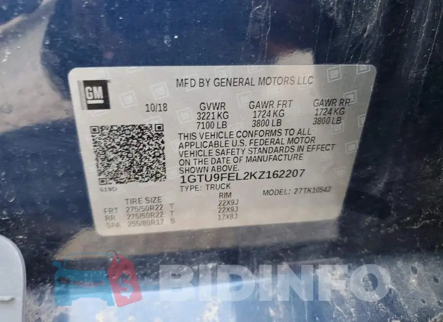 1GTU9FEL2KZ162207 Photo# 13