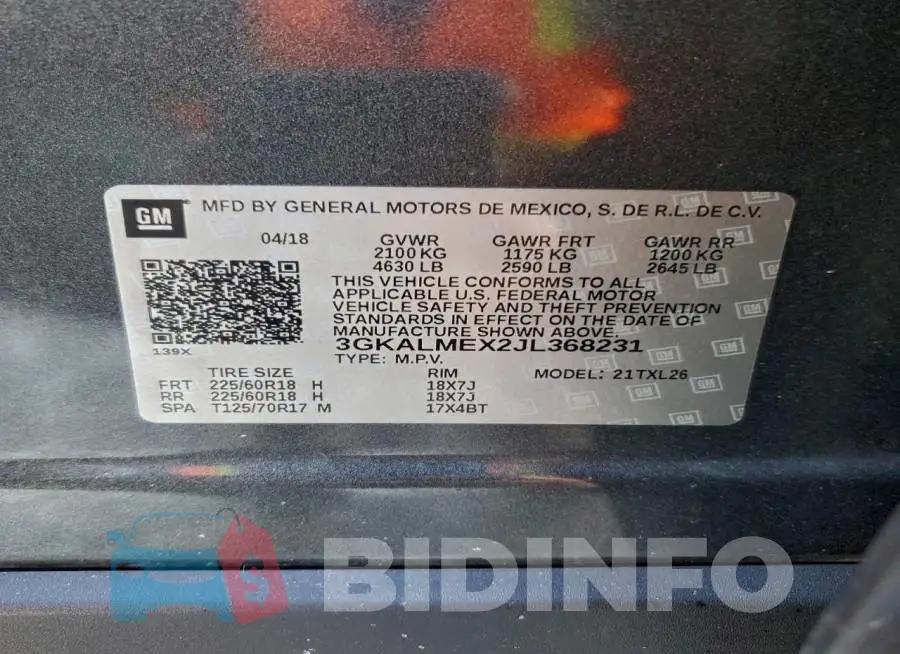 3GKALMEX2JL368231 Photo# 13