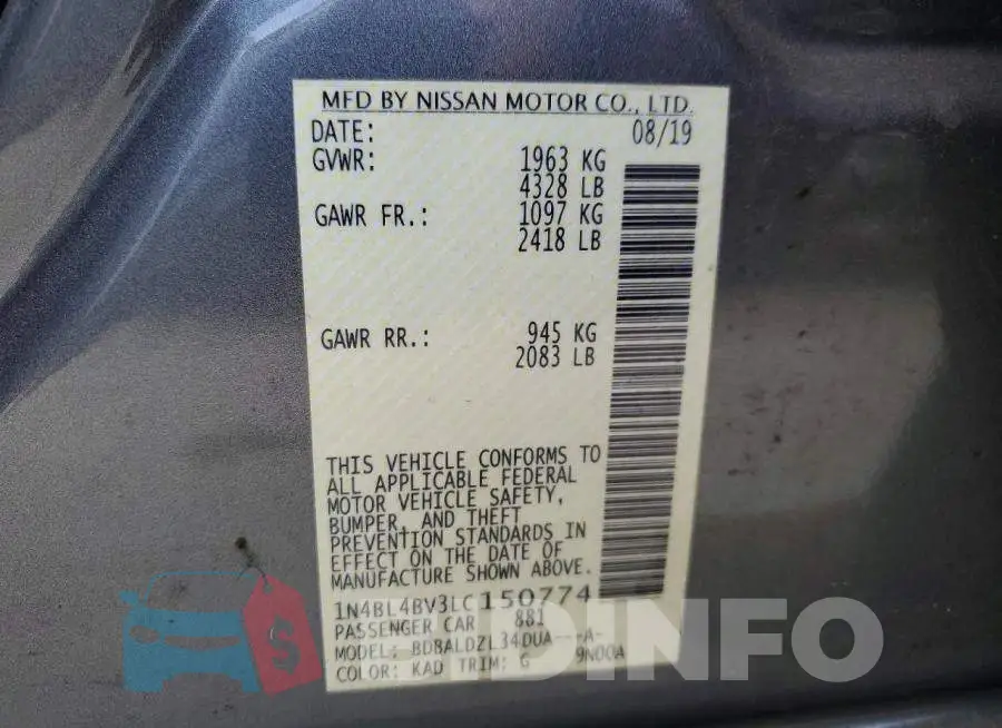 1N4BL4BV3LC150774 Photo# 13