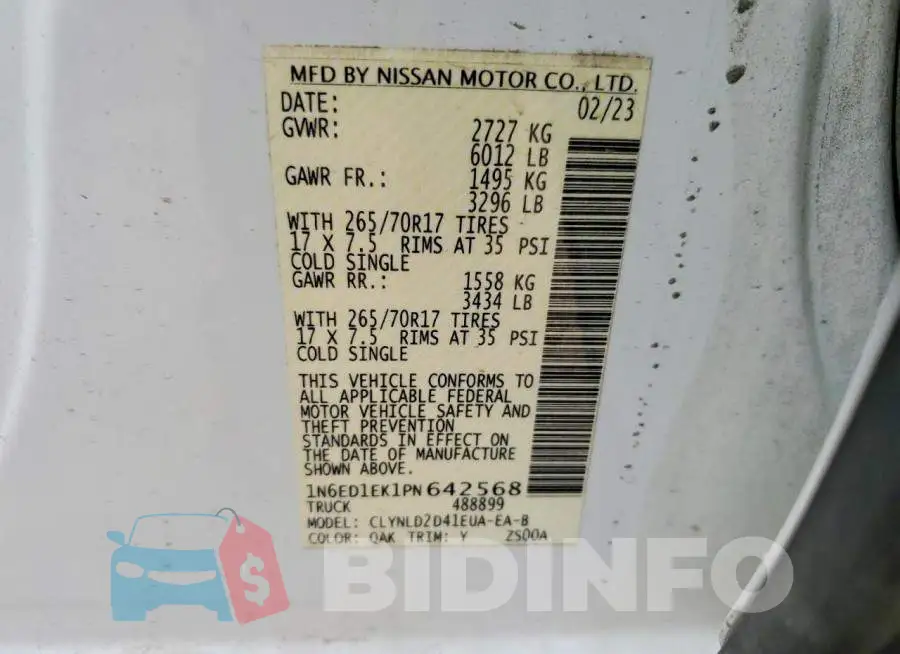 1N6ED1EK1PN642568 Photo# 12