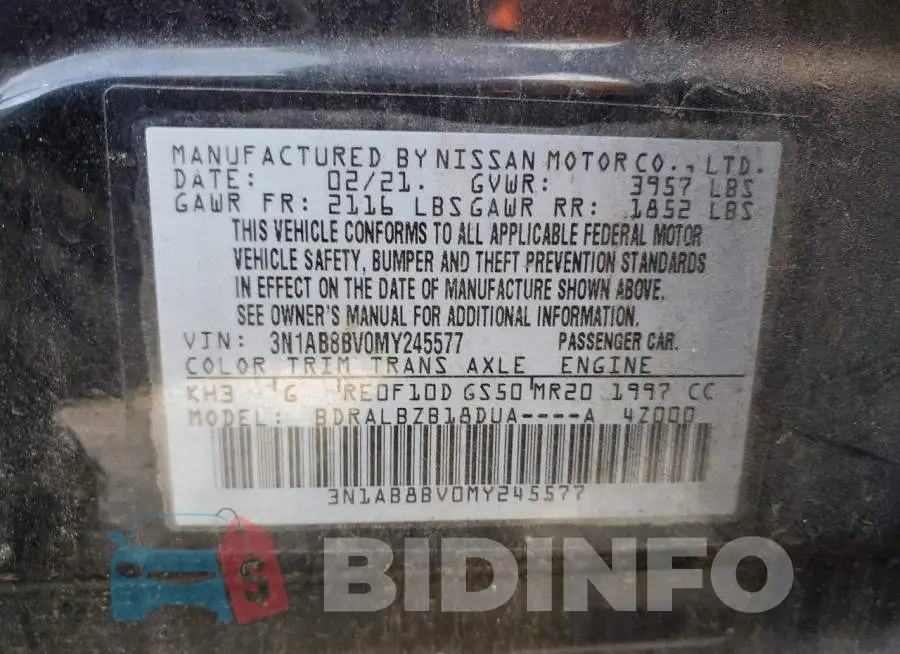 3N1AB8BV0MY245577 Photo# 13