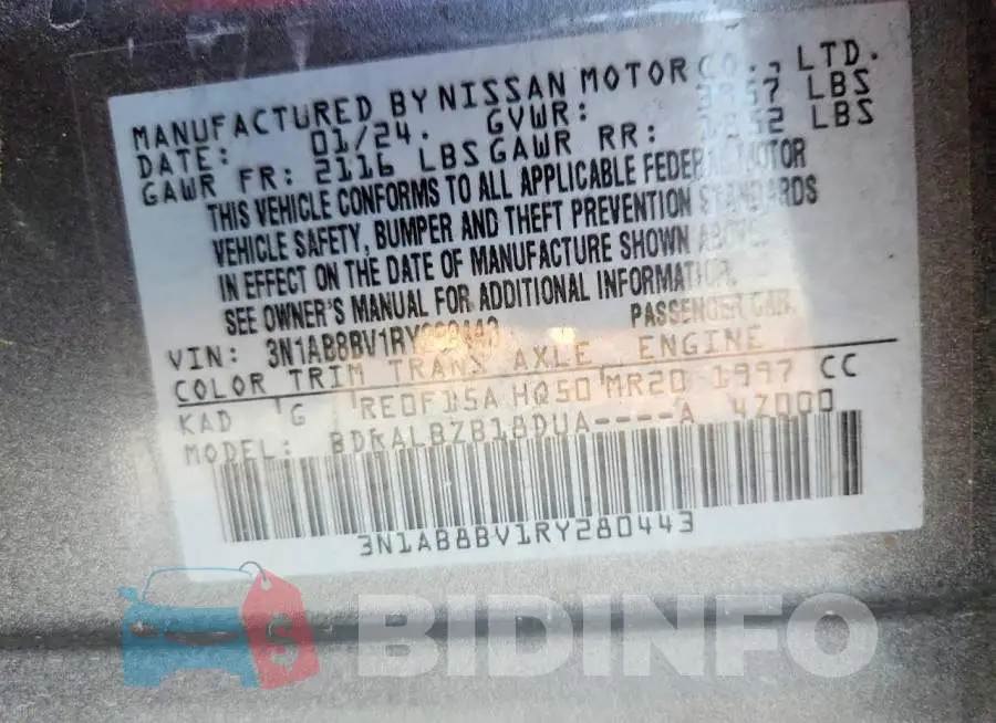 3N1AB8BV1RY280443 Photo# 12