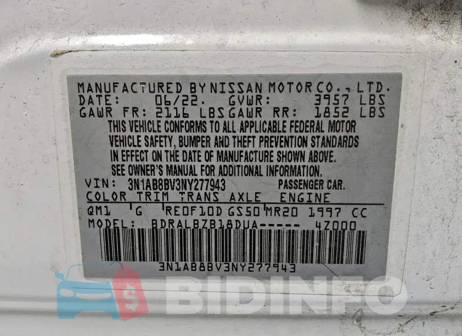 3N1AB8BV3NY277943 Photo# 12