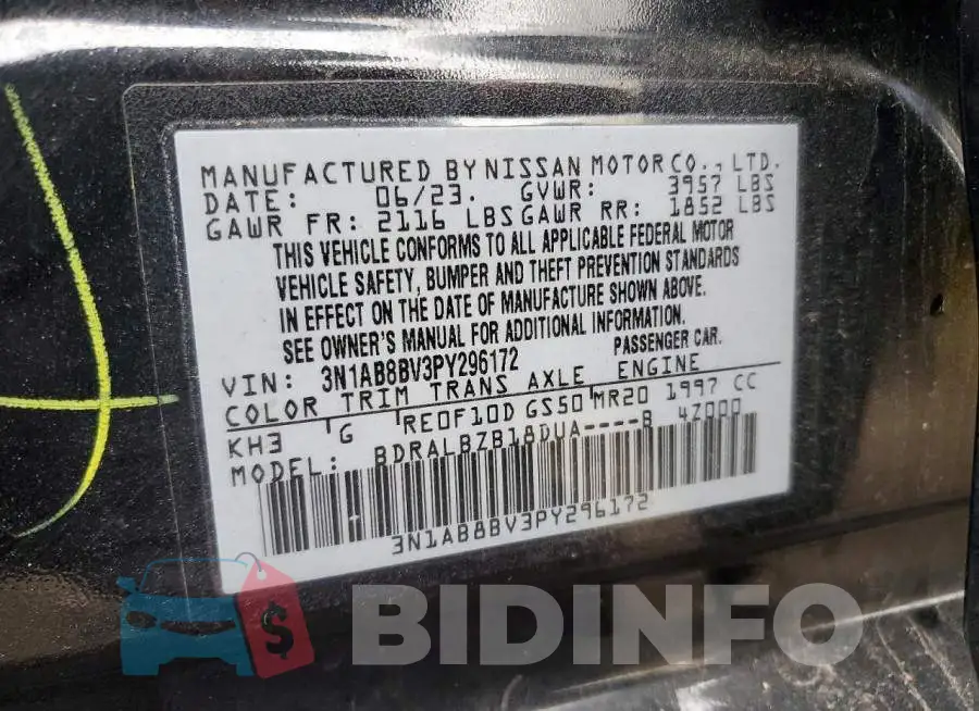3N1AB8BV3PY296172 Photo# 12