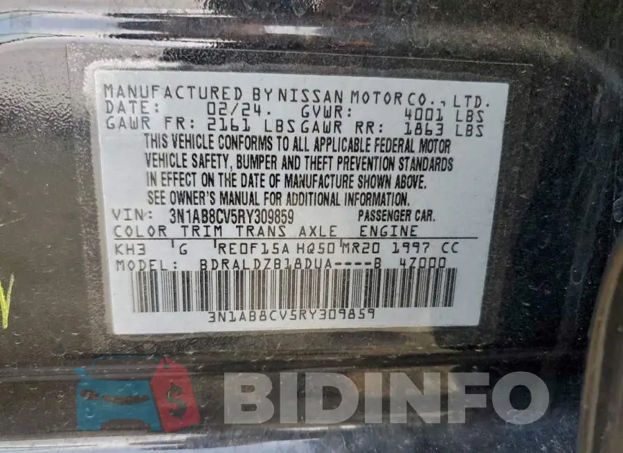3N1AB8CV5RY309859 Photo# 12