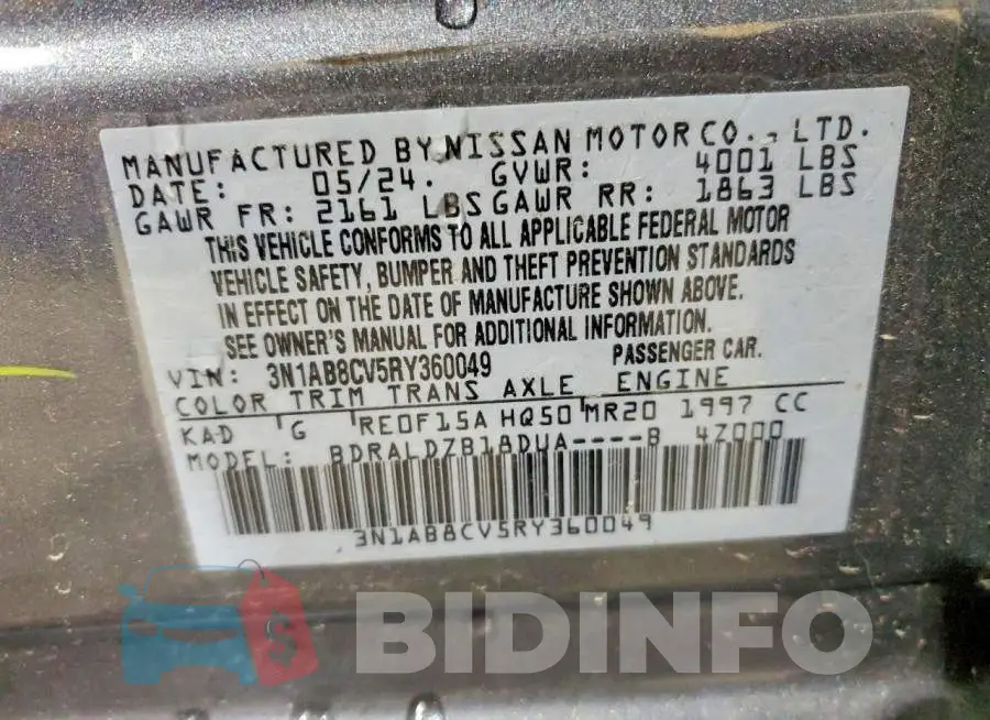 3N1AB8CV5RY360049 Photo# 12