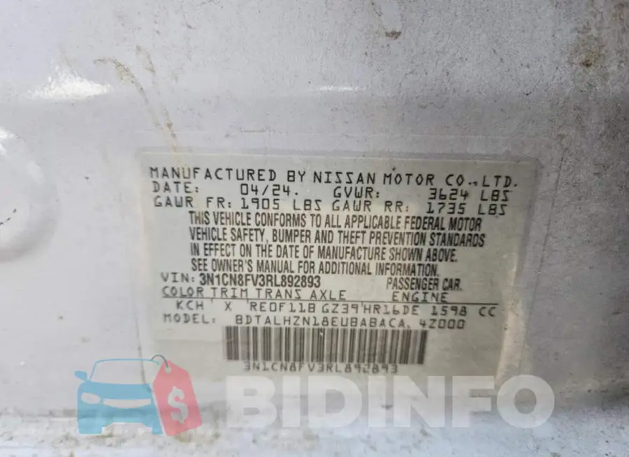 3N1CN8FV3RL892893 Photo# 12