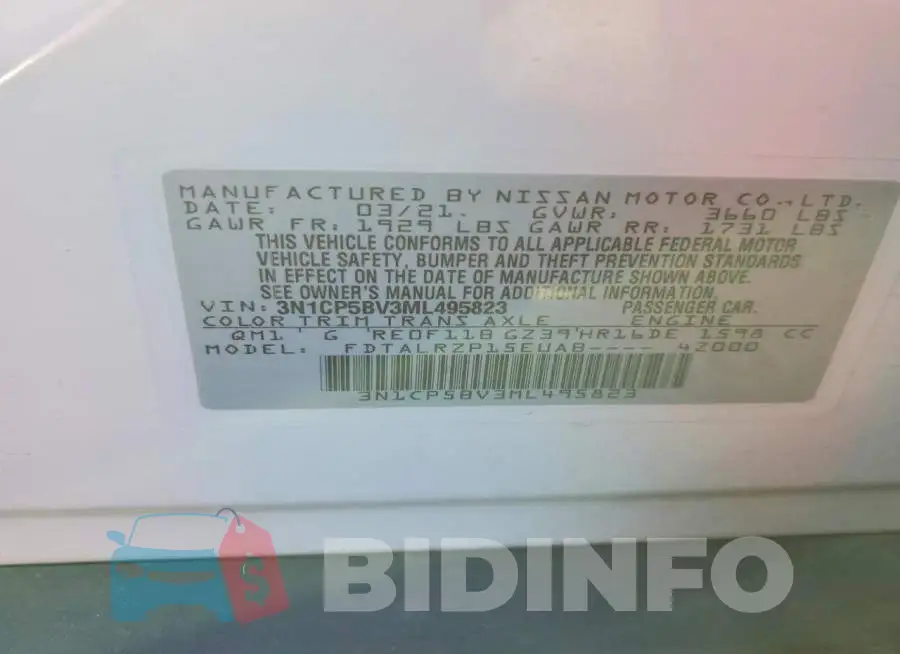 3N1CP5BV3ML495823 Photo# 12