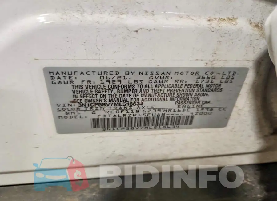 3N1CP5BV7ML518634 Photo# 13