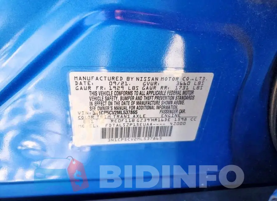 3N1CP5CV2ML537865 Photo# 13