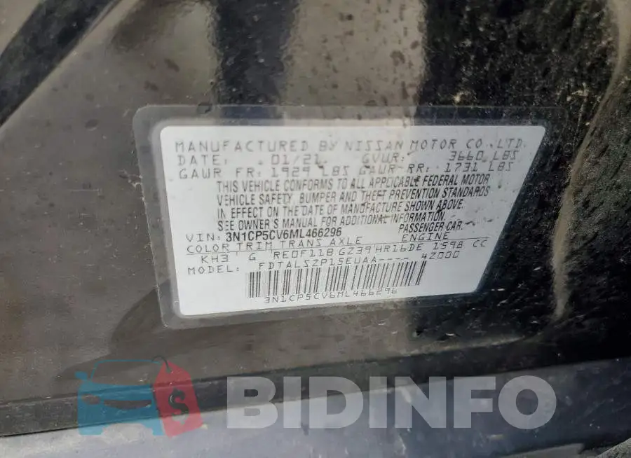 3N1CP5CV6ML466296 Photo# 14
