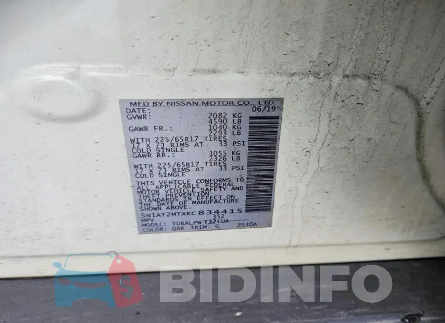 5N1AT2MTXKC834415 Photo# 12