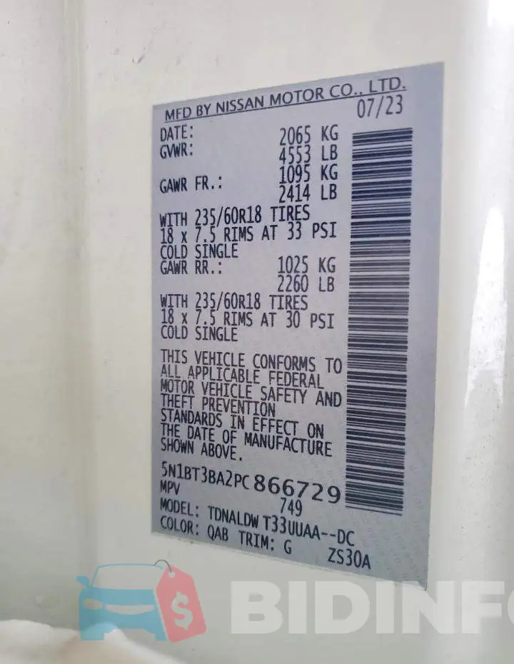 5N1BT3BA2PC866729 Photo# 13