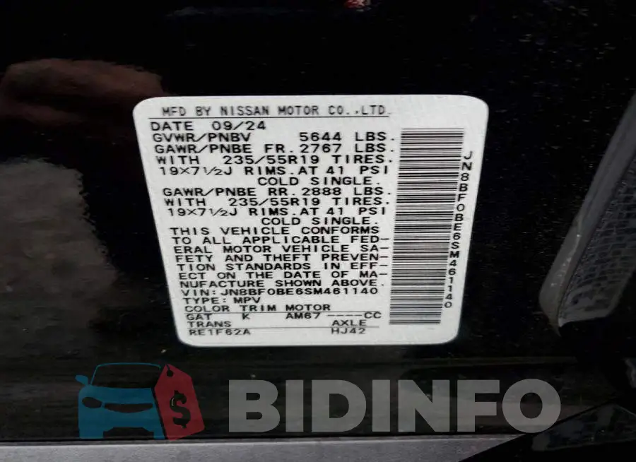 JN8BF0BE6SM461140 Photo# 14