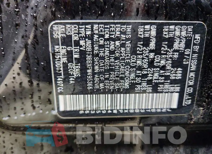 JN8BT3BBXPW495366 Photo# 14