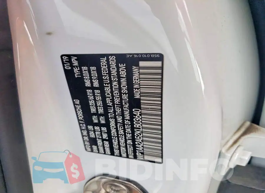 WP1AA2A52KLB03640 Photo# 14