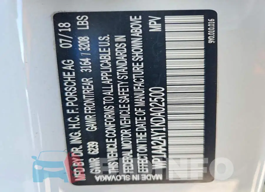 WP1AA2AY1KDA02500 Photo# 14