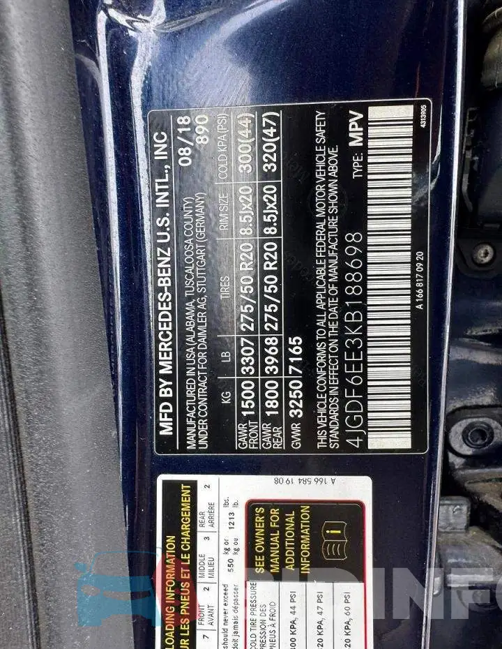 4JGDF6EE3KB188698 Photo# 10