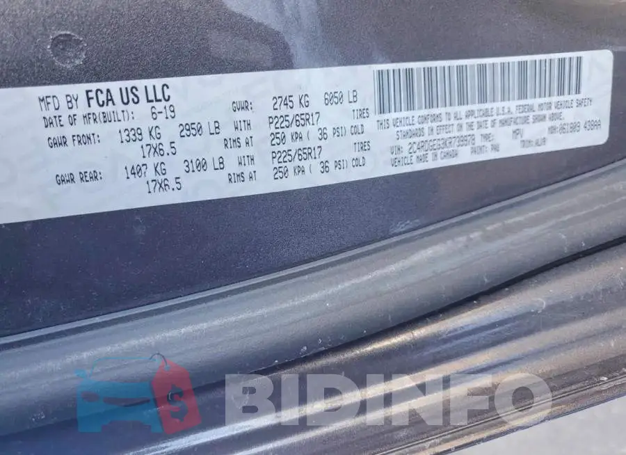 2C4RDGEG3KR739978 Photo# 13