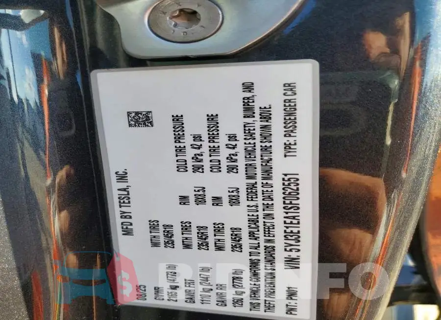 5YJ3E1EA1SF062551 Photo# 12