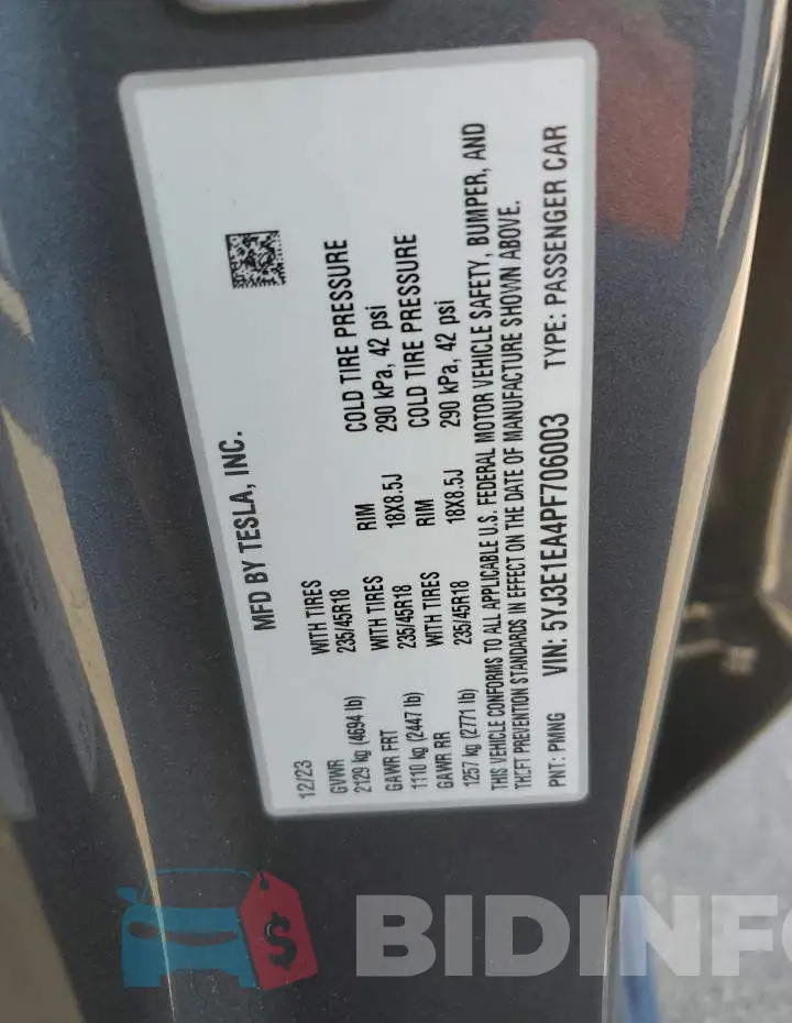 5YJ3E1EA4PF706003 Photo# 13