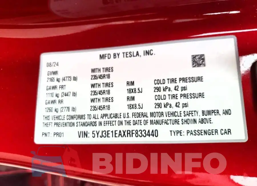 5YJ3E1EAXRF833440 Photo# 12