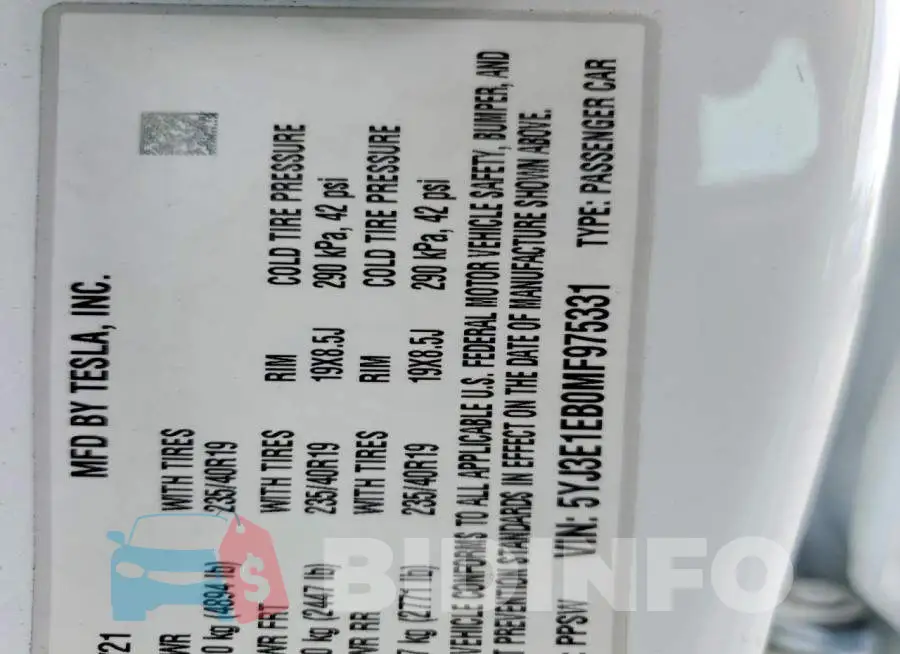 5YJ3E1EB0MF975331 Photo# 13