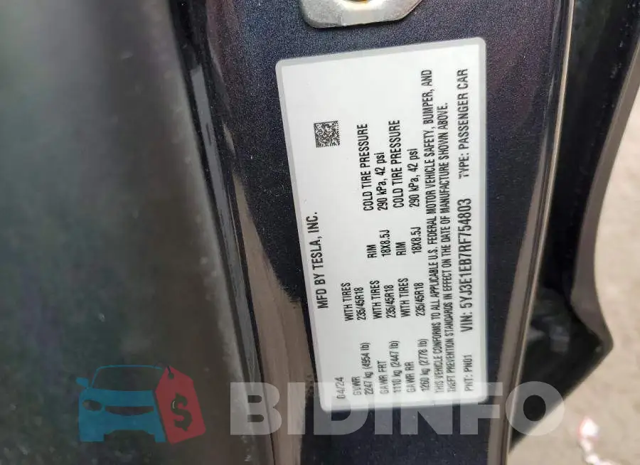 5YJ3E1EB7RF754803 Photo# 12