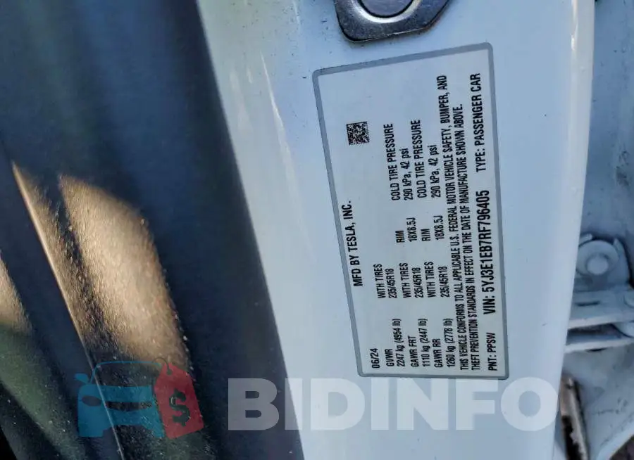 5YJ3E1EB7RF796405 Photo# 12