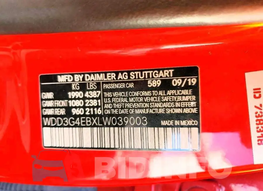 WDD3G4EBXLW039003 Photo# 13