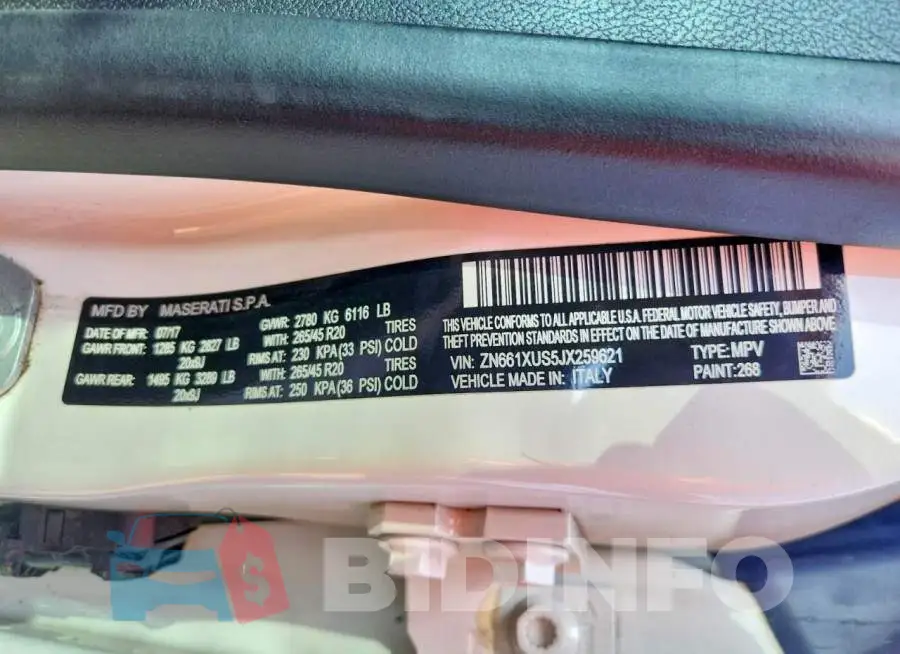 ZN661XUS5JX259621 Photo# 13