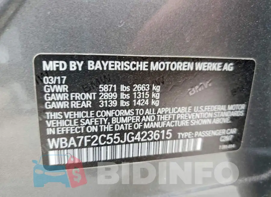 WBA7F2C55JG423615 Photo# 12