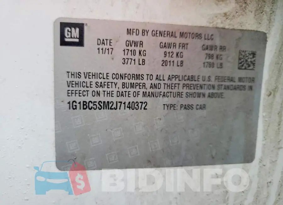 1G1BC5SM2J7140372 Photo# 12