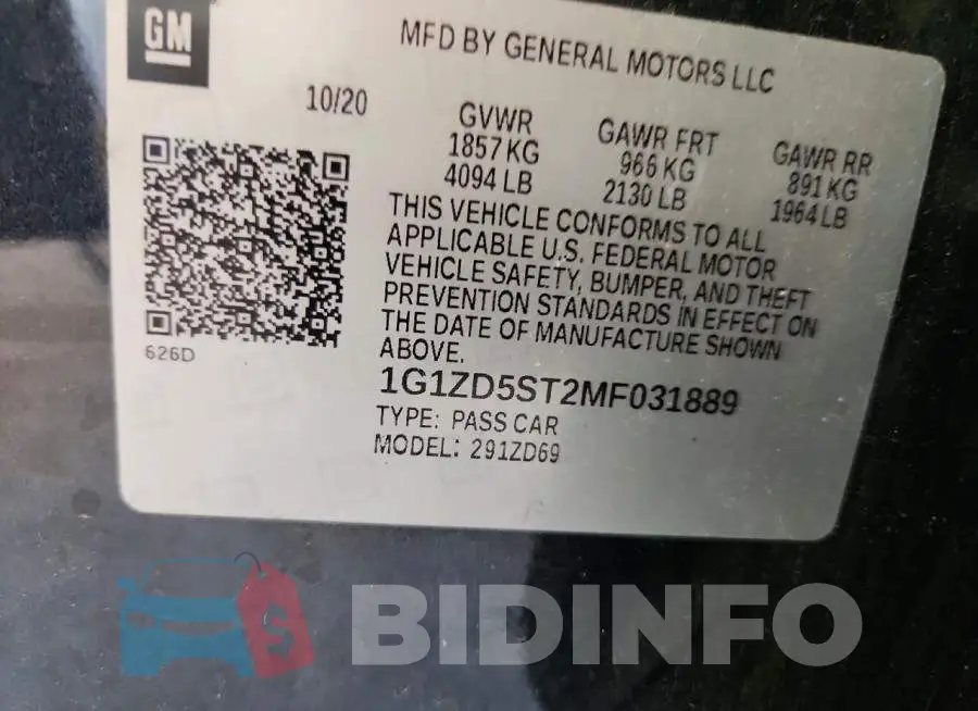 1G1ZD5ST2MF031889 Photo# 12