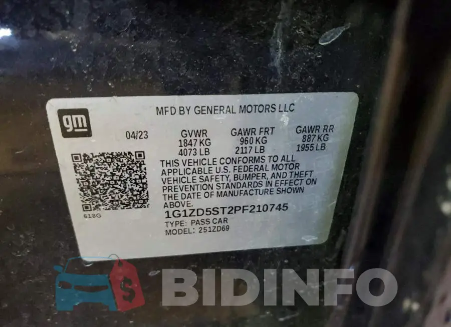 1G1ZD5ST2PF210745 Photo# 12