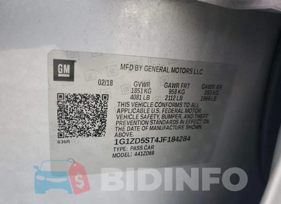1G1ZD5ST4JF184284 Photo# 12