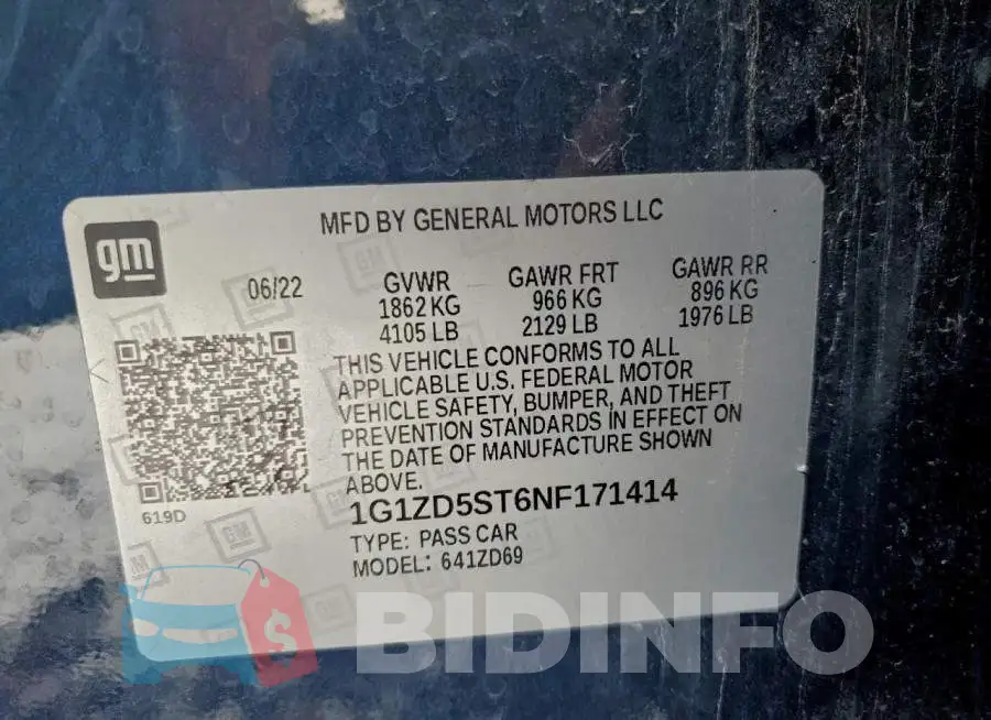1G1ZD5ST6NF171414 Photo# 13