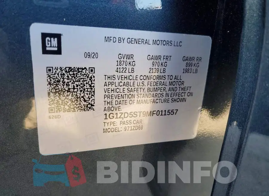 1G1ZD5ST9MF011557 Photo# 13