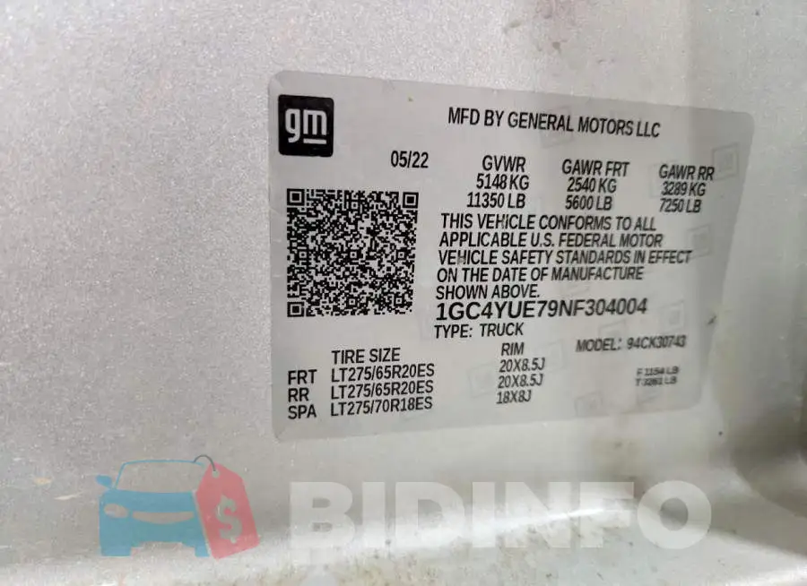 1GC4YUE79NF304004 Photo# 13