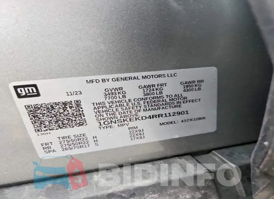 1GNSKEKD4RR112901 Photo# 13