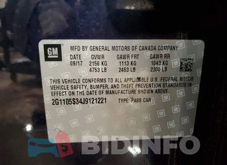 2G1105S34J9121221 Photo# 12