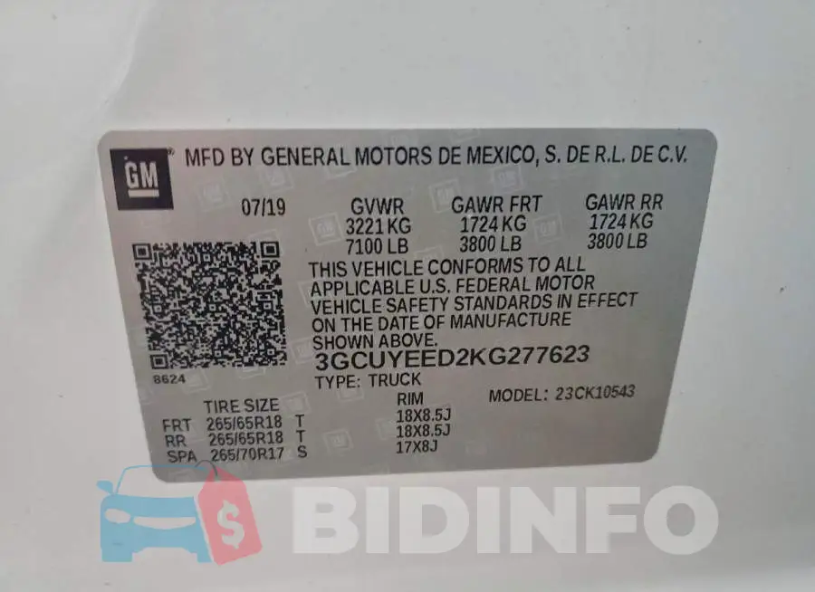 3GCUYEED2KG277623 Photo# 12