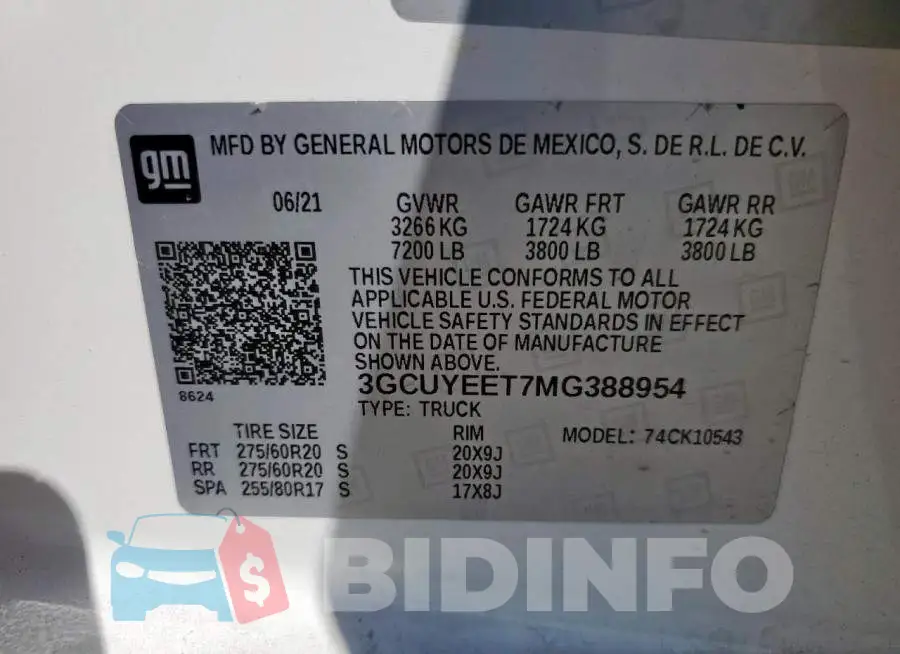 3GCUYEET7MG388954 Photo# 12