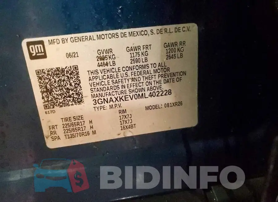 3GNAXKEV0ML402228 Photo# 14