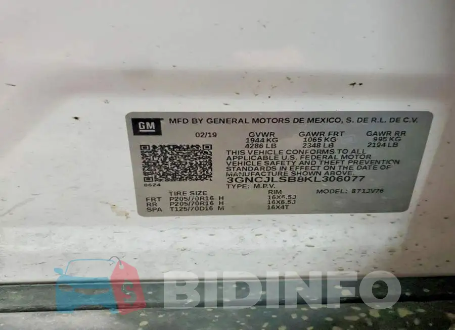 3GNCJLSB8KL306077 Photo# 13